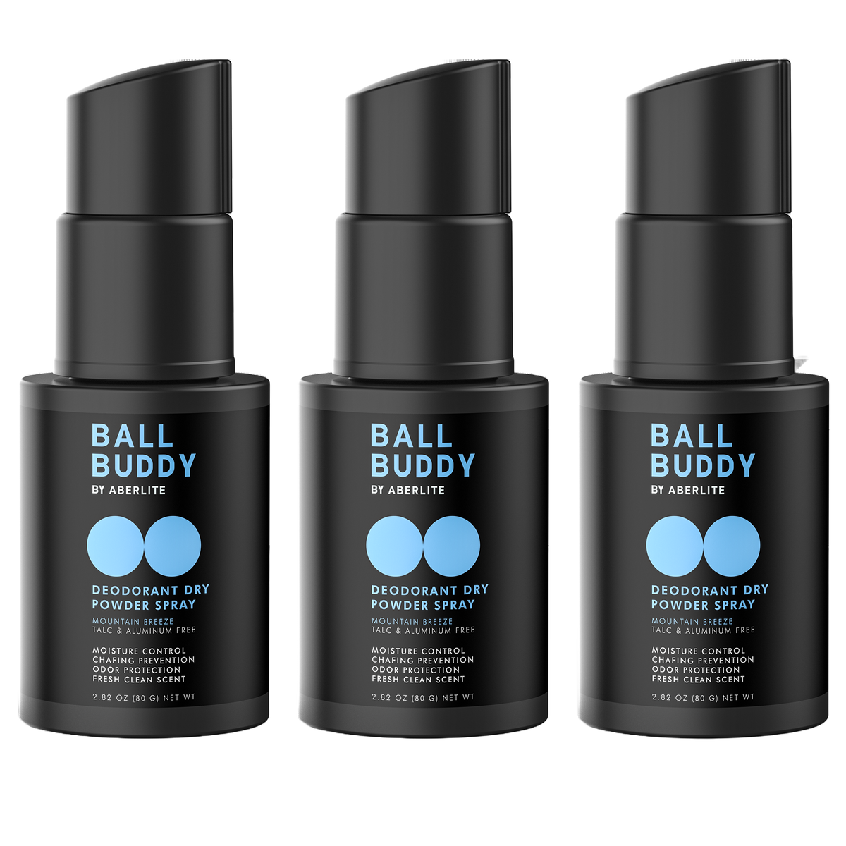 Ball Buddy Deodorant Dry Powder Spray (Large) (3 Pack)