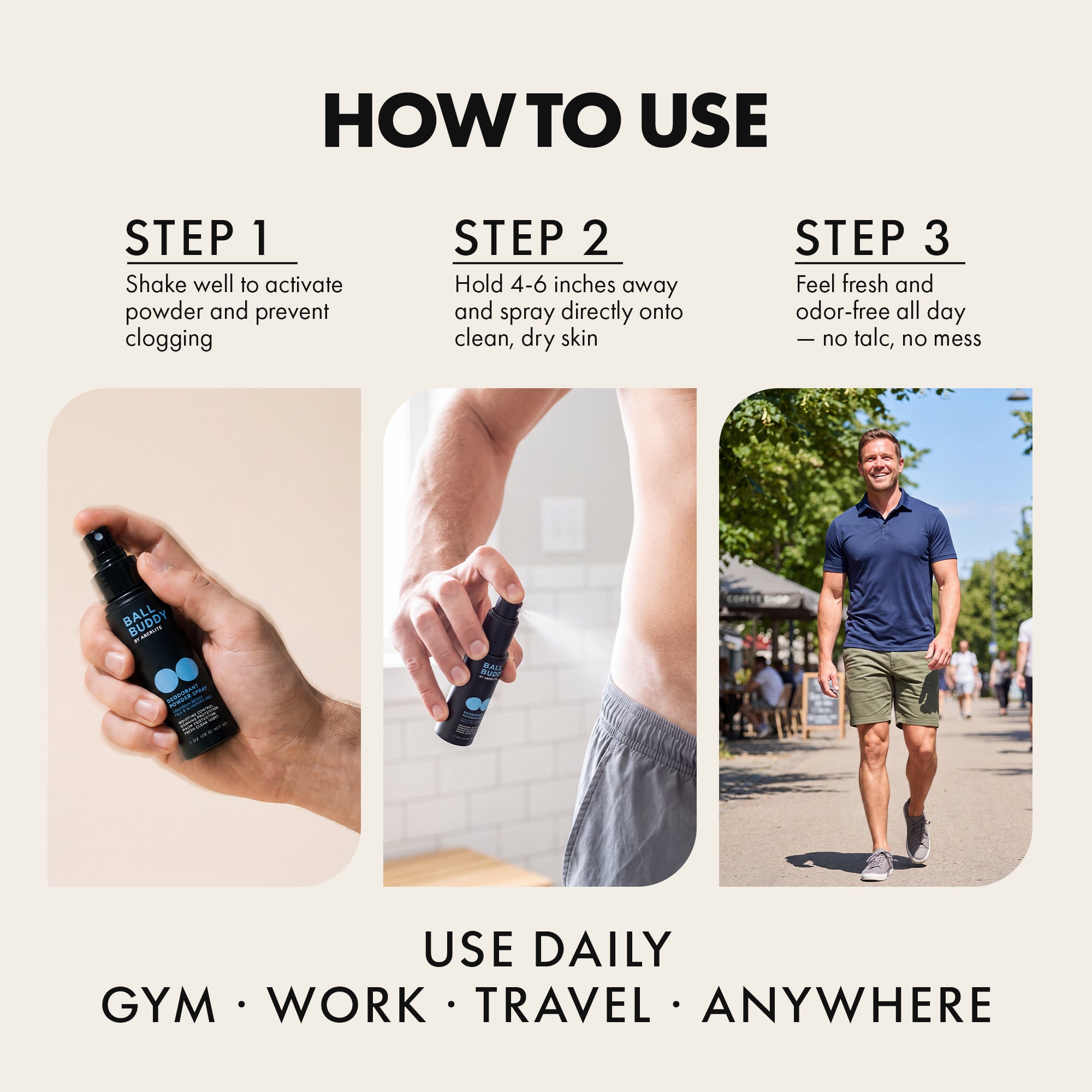 Ball Buddy Deodorant Dry Powder Spray (Small)