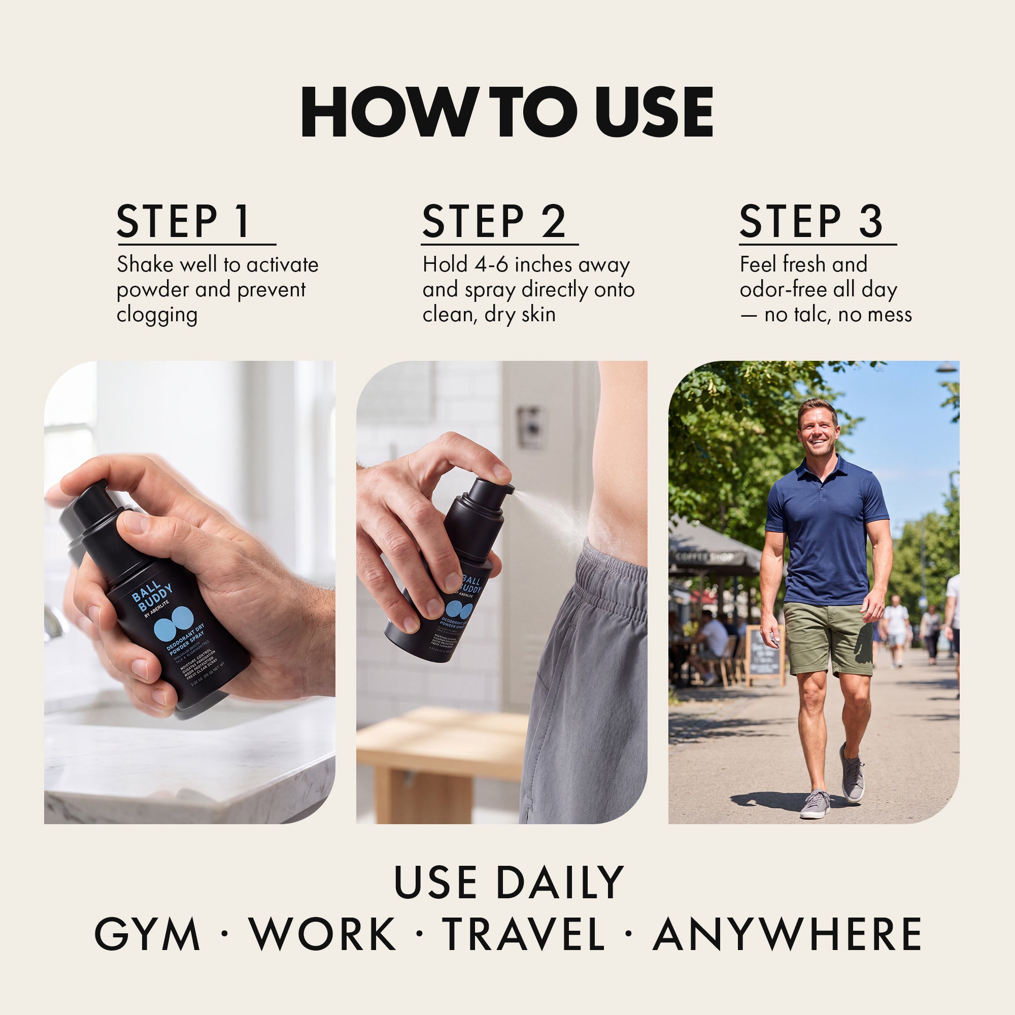 Ball Buddy Deodorant Dry Powder Spray (Large)