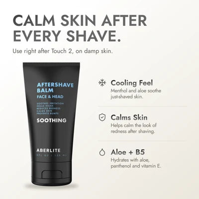 Aftershave Balm: calm skin after every shave. Use right after Touch 2.